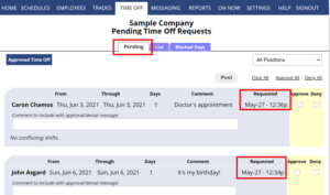 Find Time Off Request Timestamp – WhenToWork Manager Help
