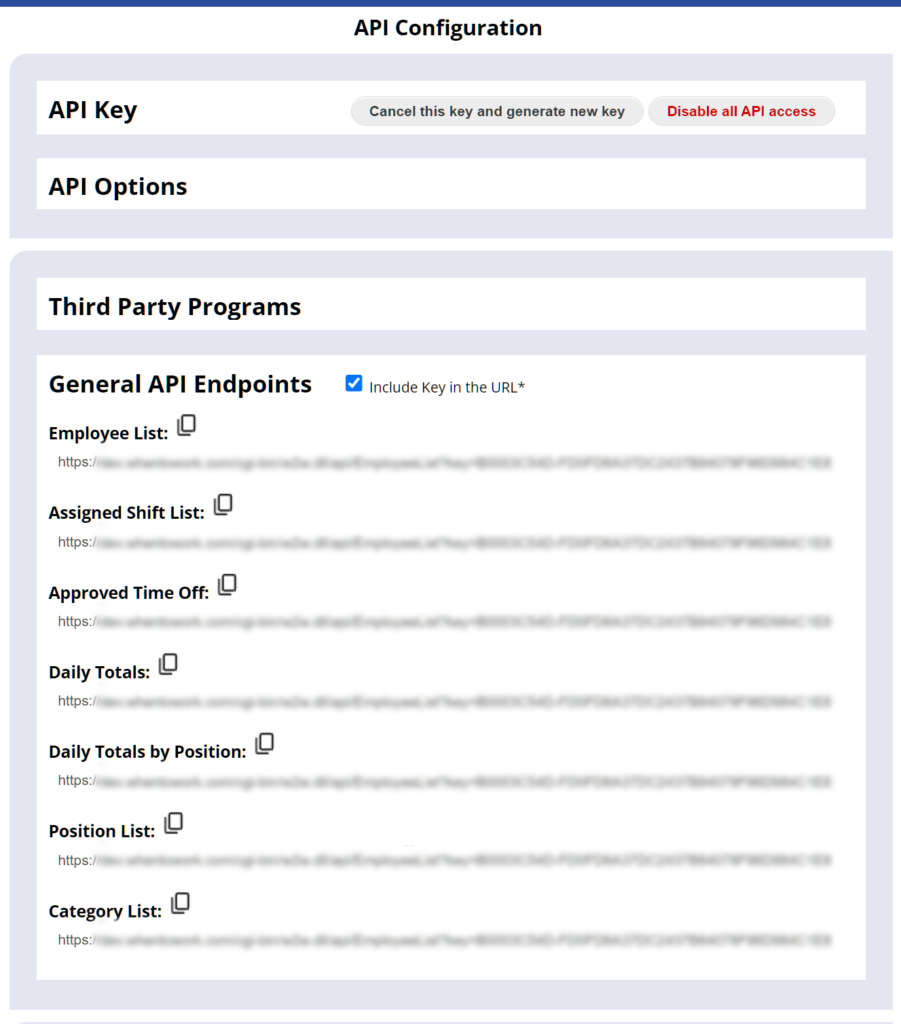 API – General Endpoints – Pro Plan – WhenToWork Manager Help